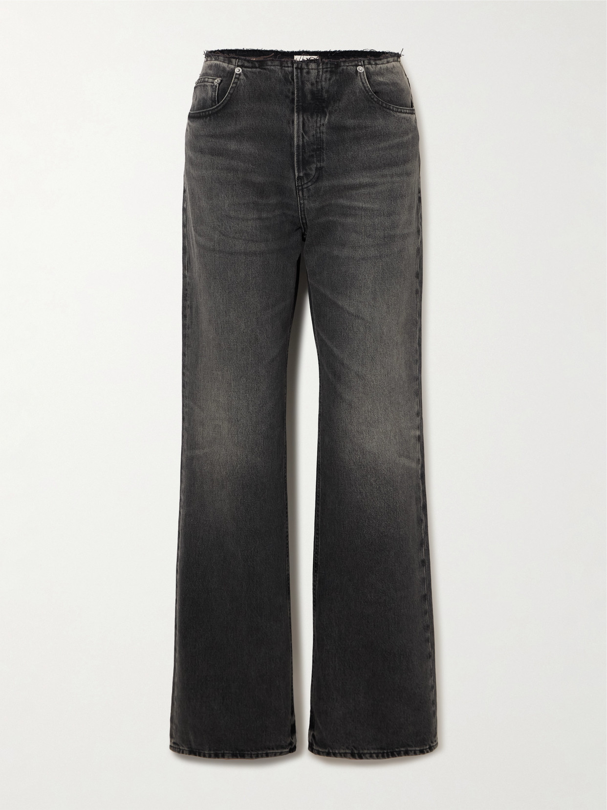 Haikure 'korea' Grey Jeans With Faded Effect And Logo Patch On The Back In Black