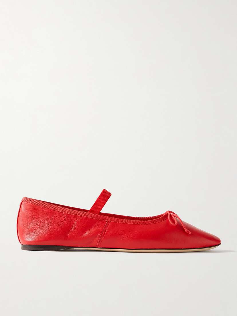 Loeffler Randall Leonie Bow-embellished Leather Flats