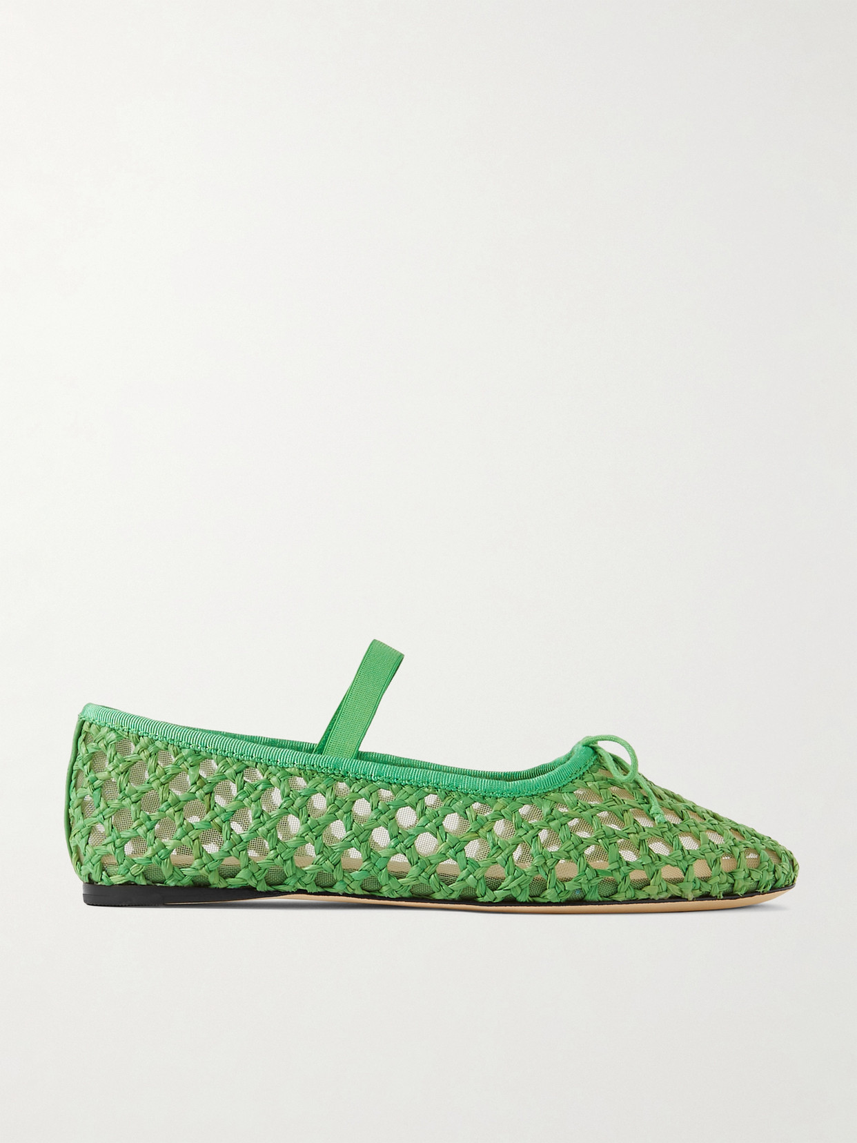 Loeffler Randall Leonie Womens Slip On Padded Insole Ballet Flats In Green