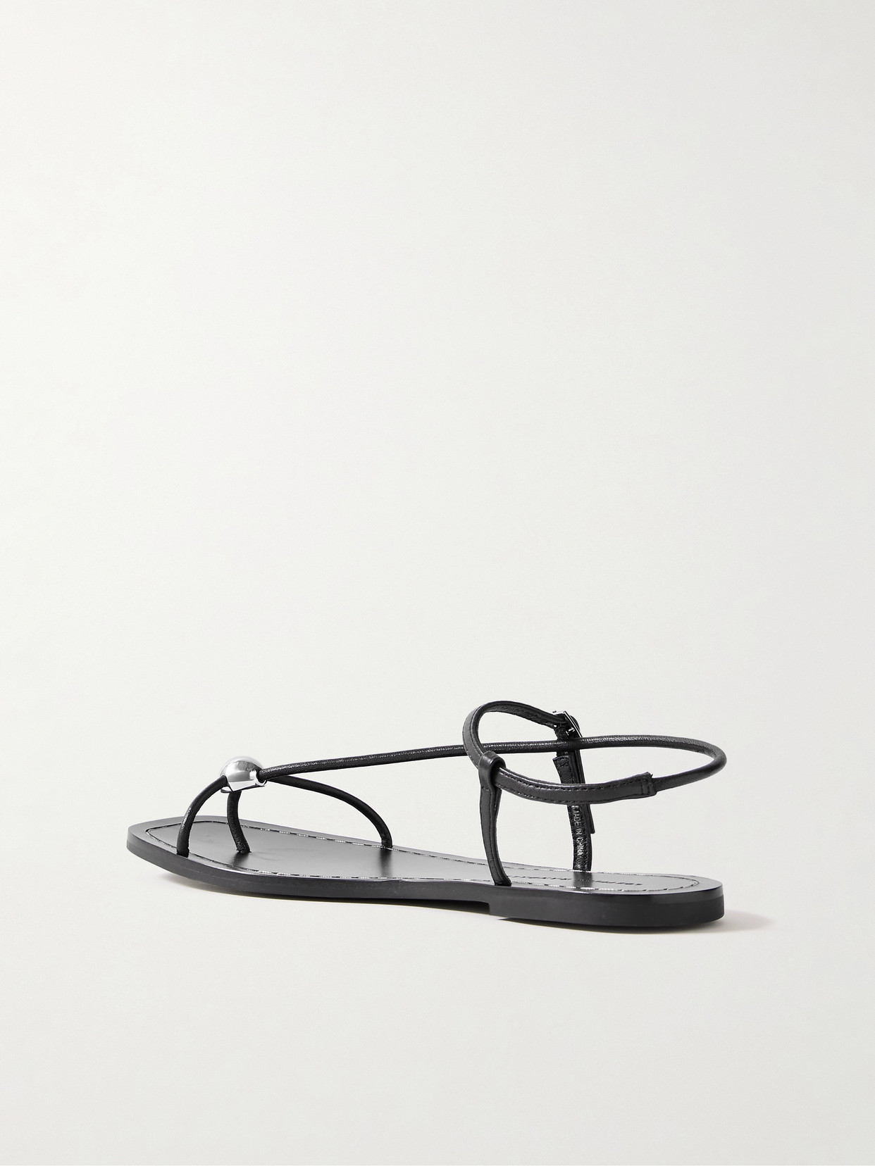 Loeffler Randall Lara Leather Ball-embellished Sandals In Black