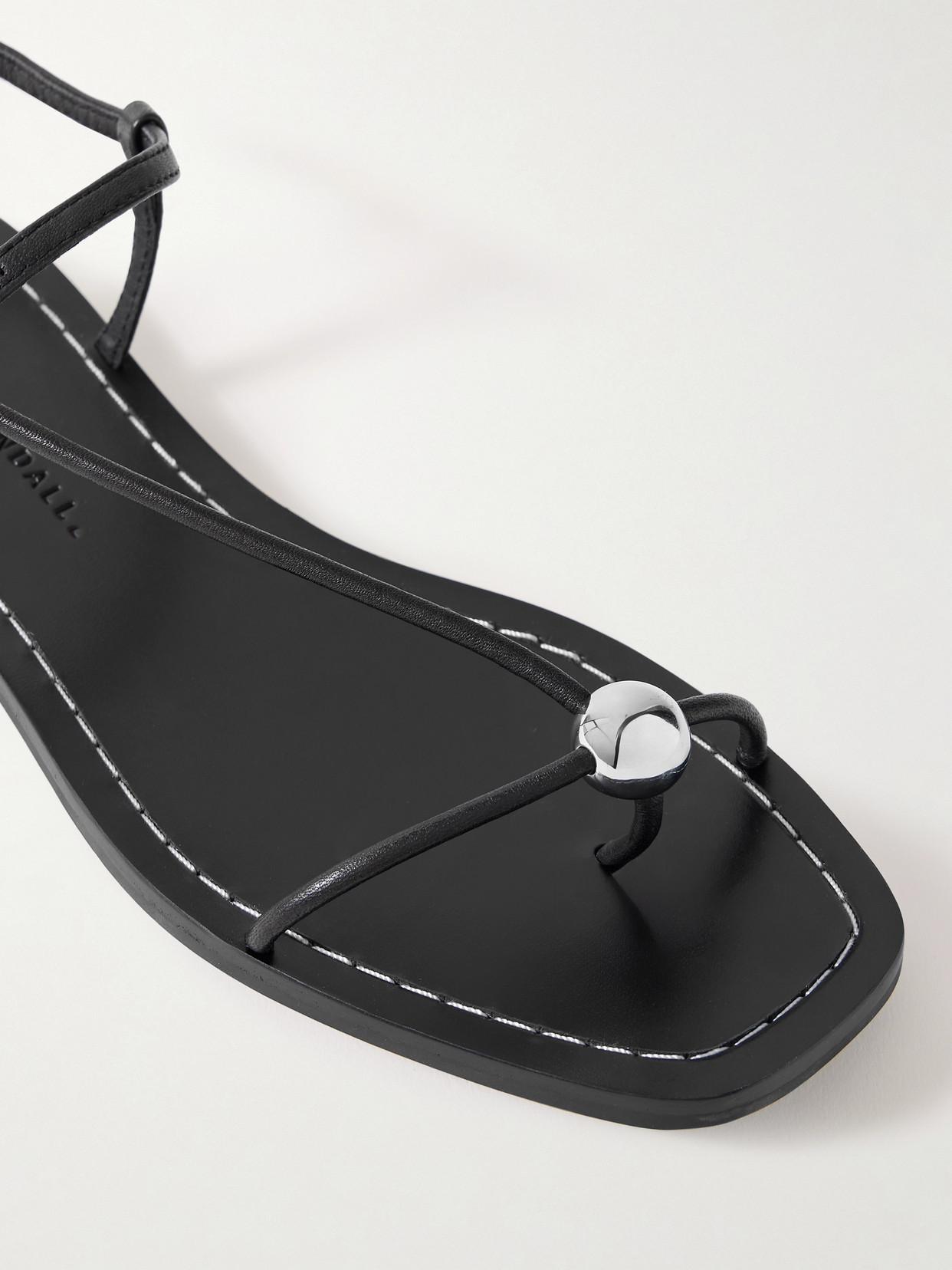 Loeffler Randall Lara Leather Ball-embellished Sandals In Black
