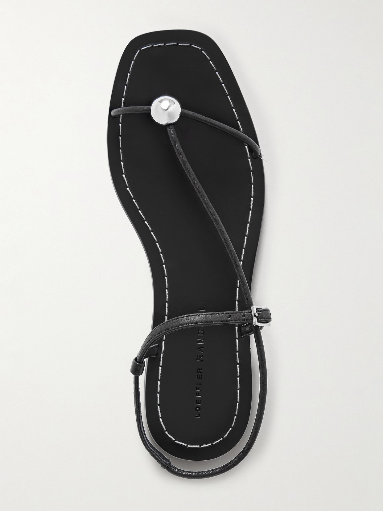 Loeffler Randall Lara Leather Ball-embellished Sandals In Black