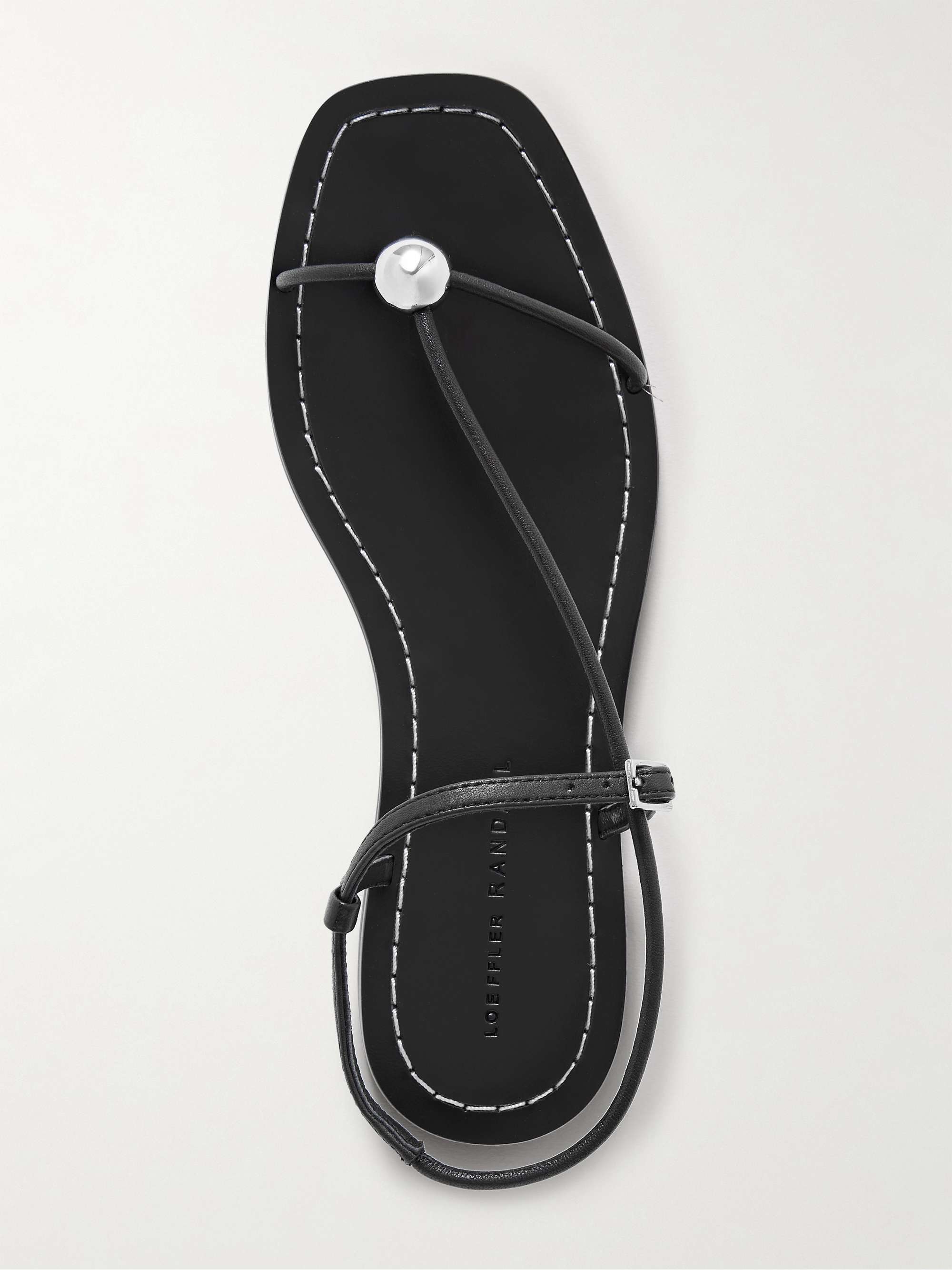 Sandales Plates En Cuir Avec Strass Loeffler Randall Starla - Taille 7.5 - Doré