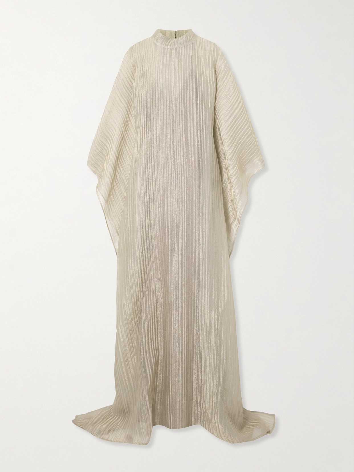 Taller Marmo - Basento Pleated Fil Coupé Turtleneck Gown - Gold