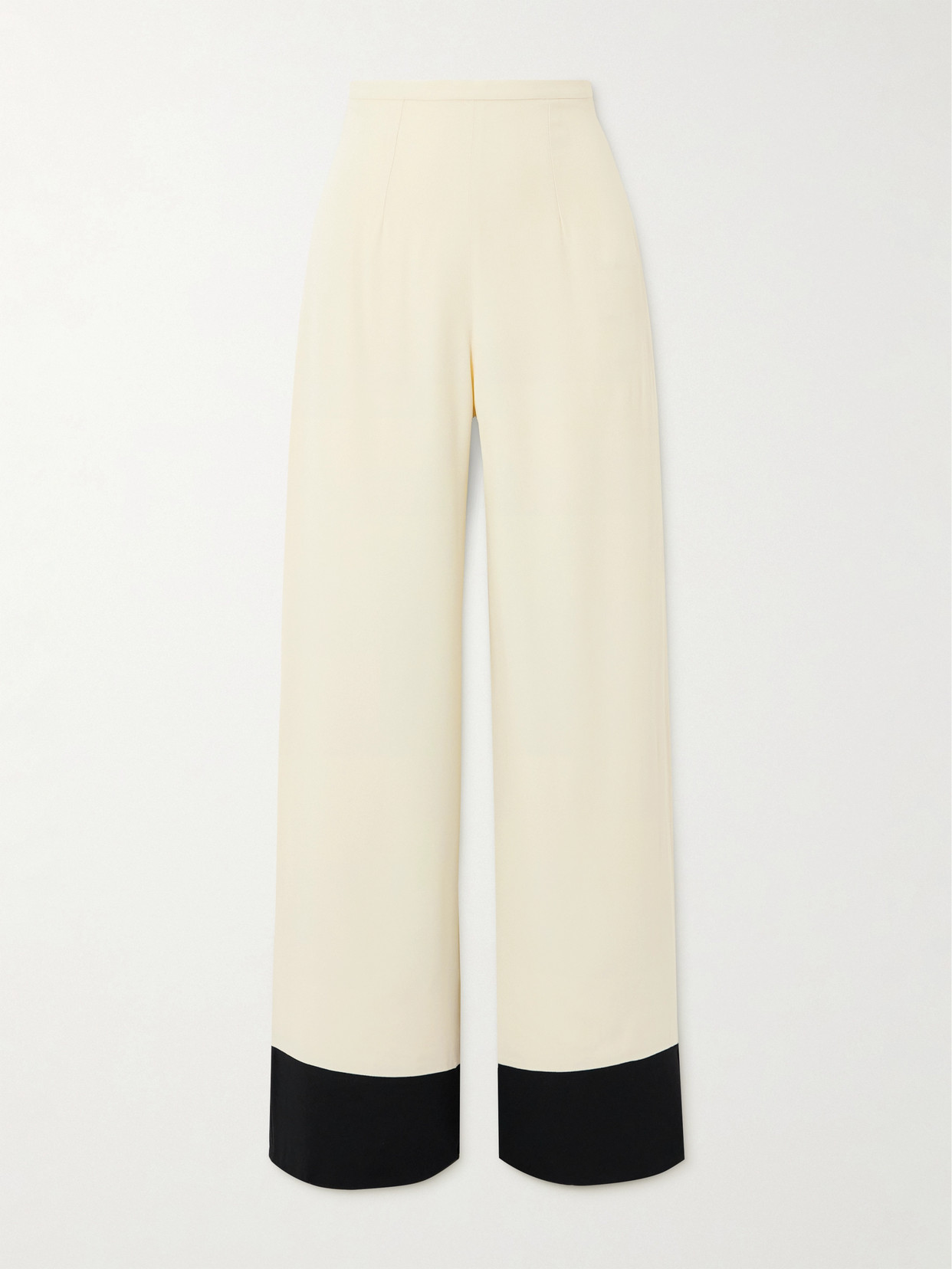 Taller Marmo Marlene Crepe And Cady Wide-leg Pants In Ivory