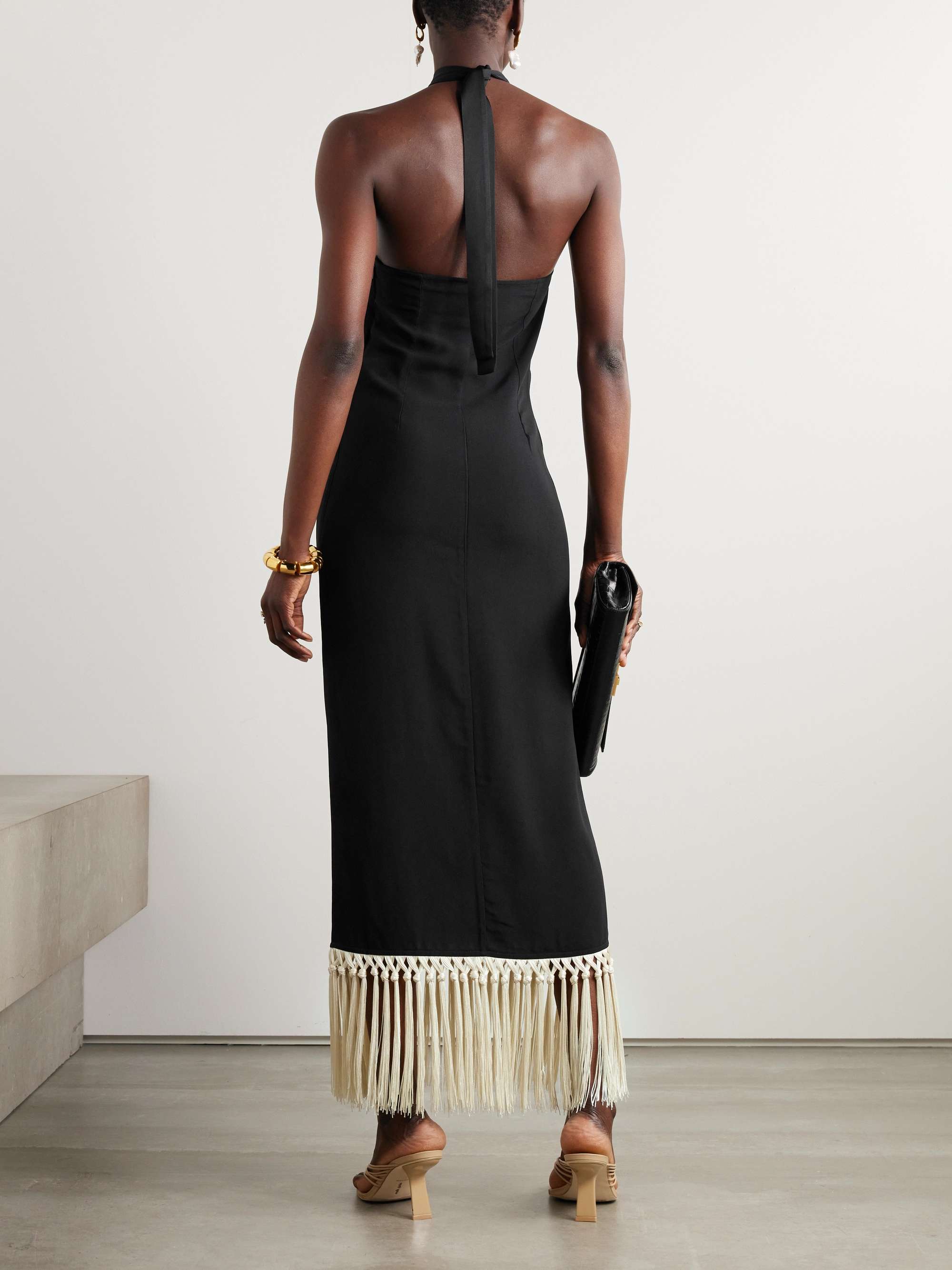 Women's Nina Asymmetry Pleated Halterneck Midi Dress