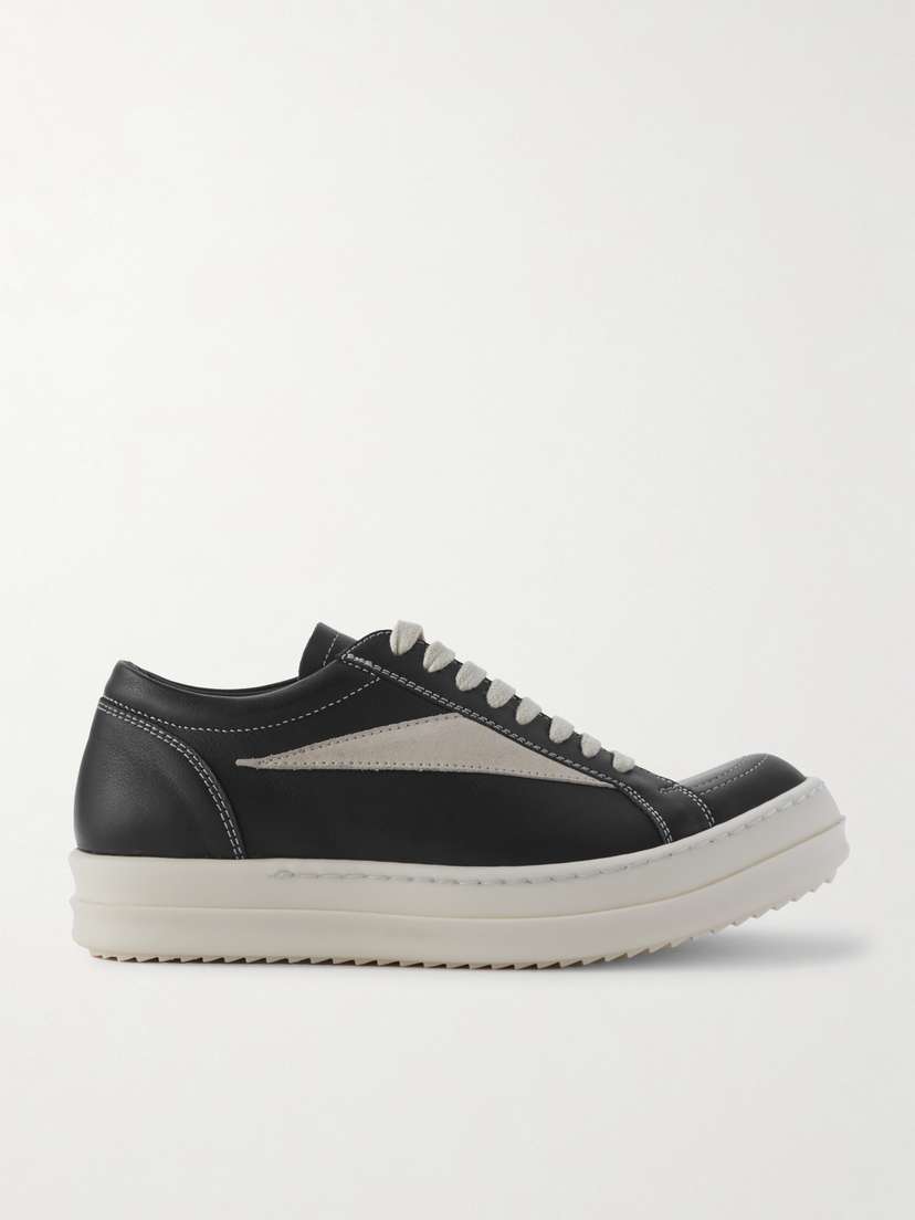 Rick Owens Vintage Suede-trimmed Leather Sneakers