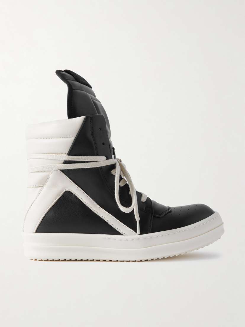 Rick Owens Geobasket Two-tone Leather High-top Sneakers