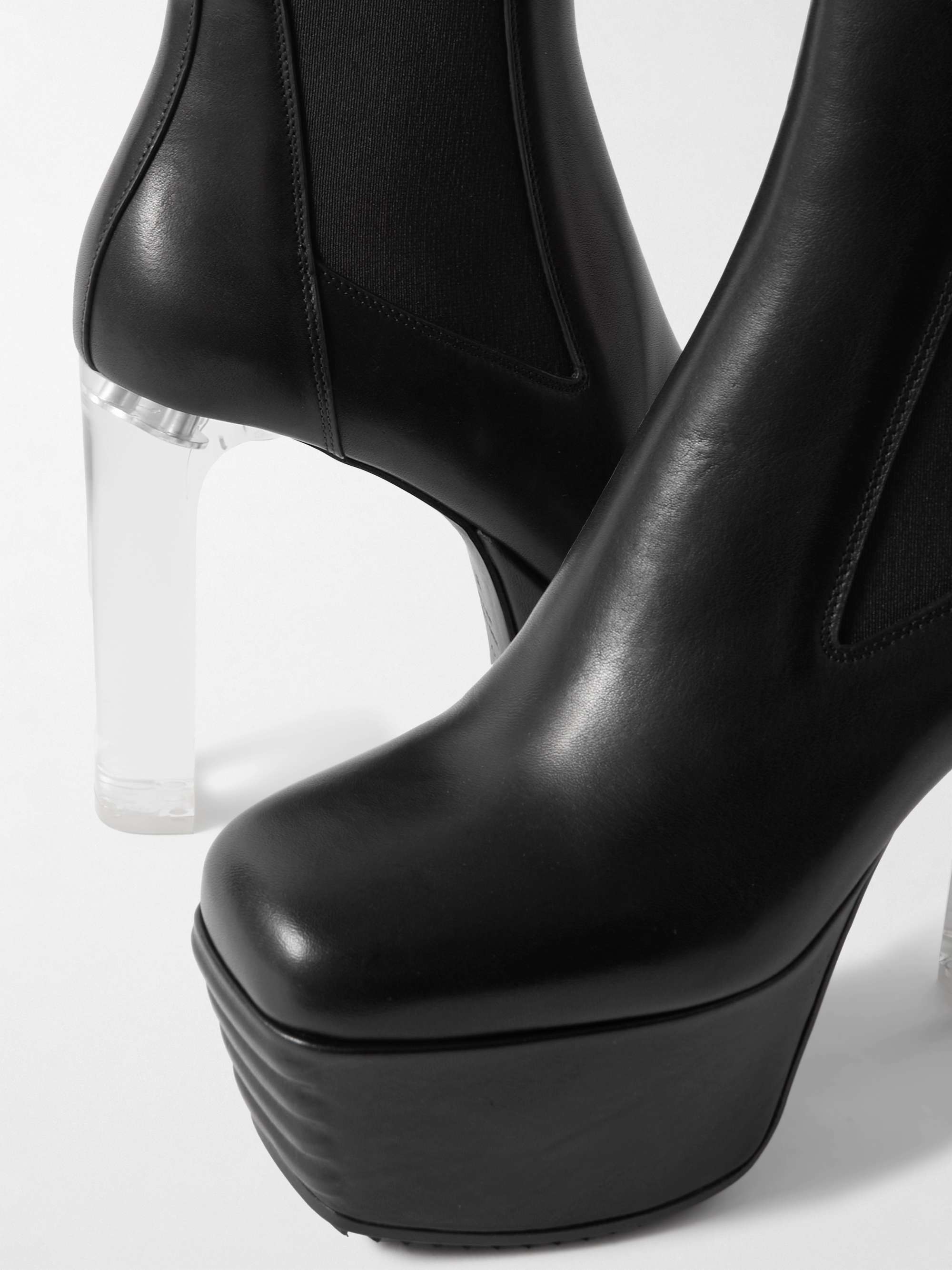 RICK OWENS Minimal Grill Beatle leather platform ankle boots NET A PORTER