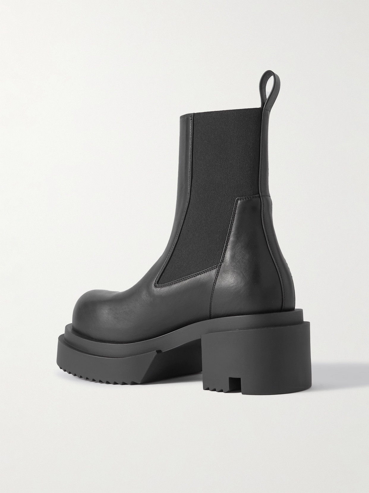 Rick Owens Womens Black Beatle Bogun Leather Heeled Boots In Black