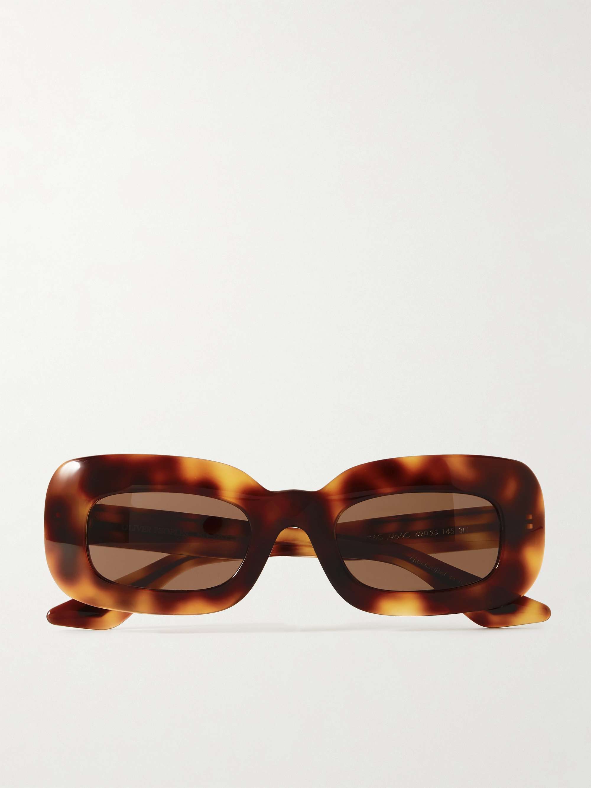Khaite 1966C oversized rectangular frame tortoiseshell acetate sunglasses tortoiseshell One Size