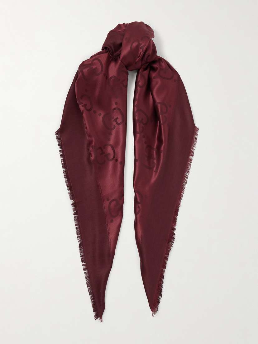 Gucci Reversible Silk And Wool-blend Jacquard Scarf