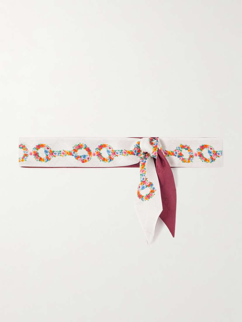 Gucci Floral-print Silk-jacquard Scarf