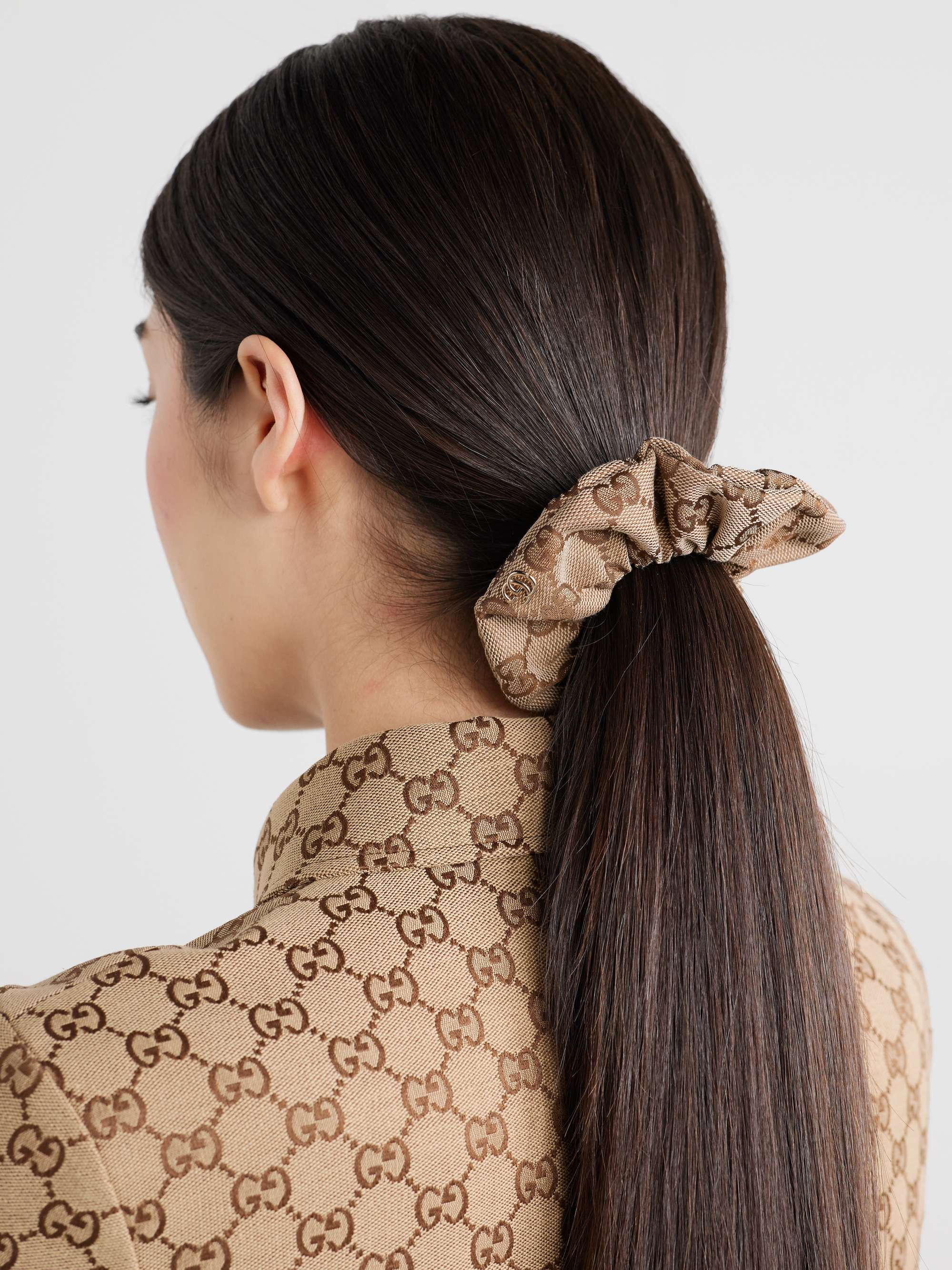 GUCCI Embellished canvas jacquard hair tie NET A PORTER