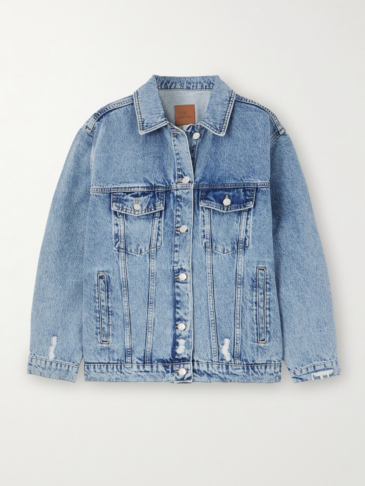Anine Bing Rory Denim Jacket In Blue