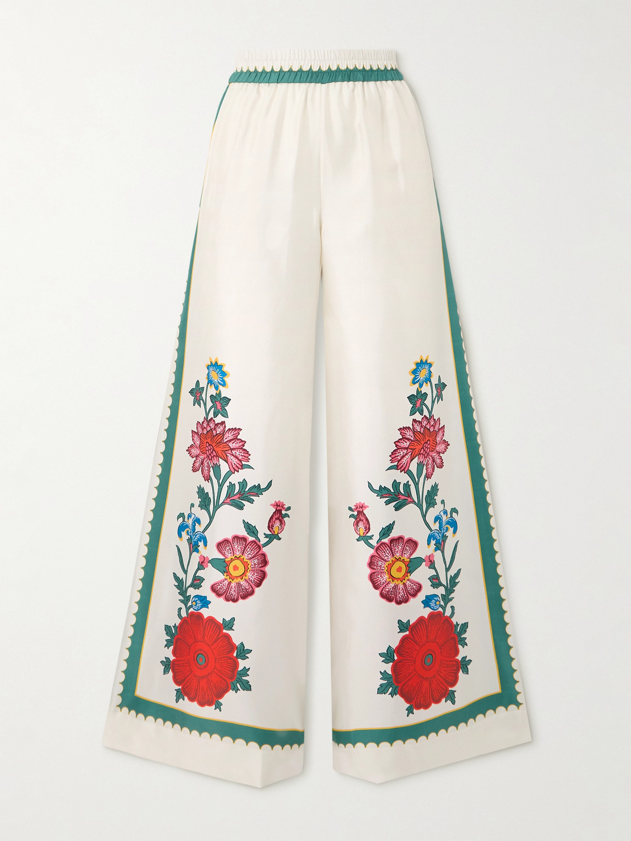 La DoubleJ - + Orlebar Brown Floral-print Silk-twill Wide-leg Pants - Multi