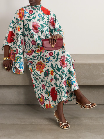 La DoubleJ + Orlebar Brown Magnifico floral-print silk-twill midi dress