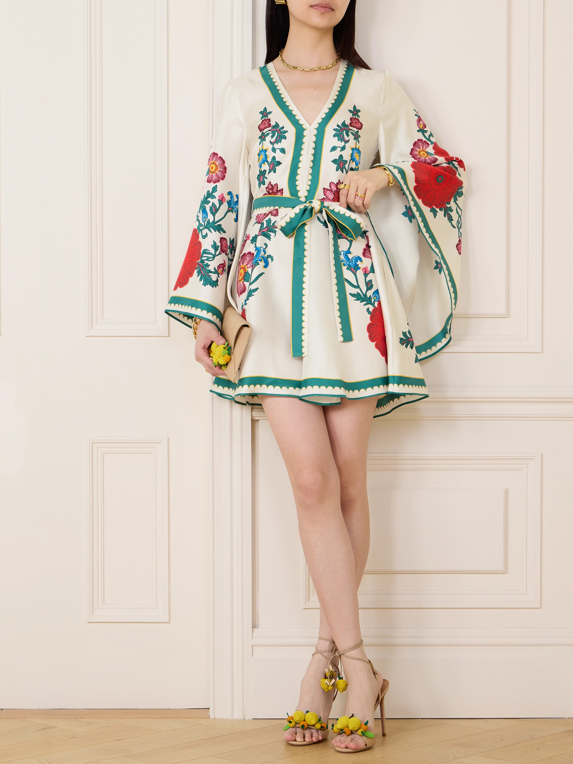 La DoubleJ - + Orlebar Brown Magnifico belted floral-print silk