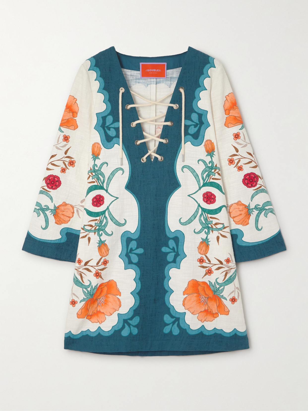 La DoubleJ - + Orlebar Brown Cotton-blend Jacquard Tunic - Multi