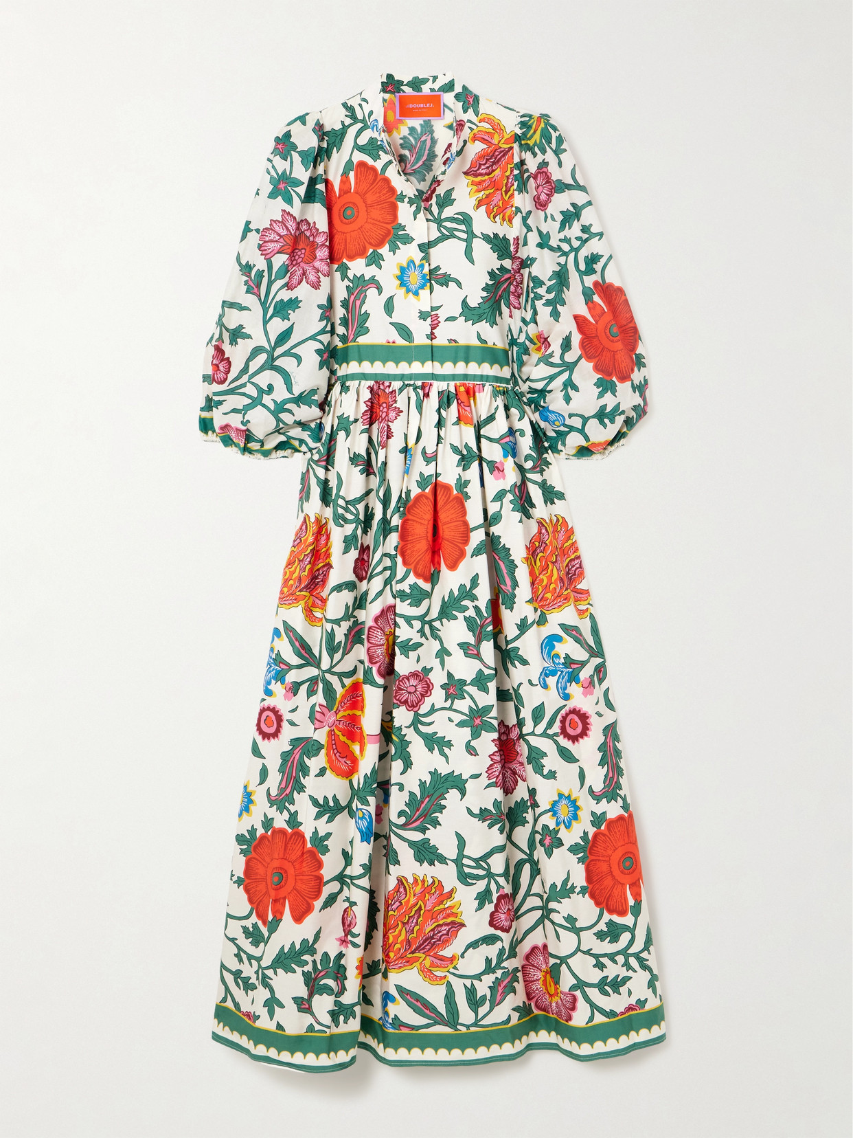 La DoubleJ - + Orlebar Brown Portofino Pleated Cotton-poplin Midi Dress - Multi