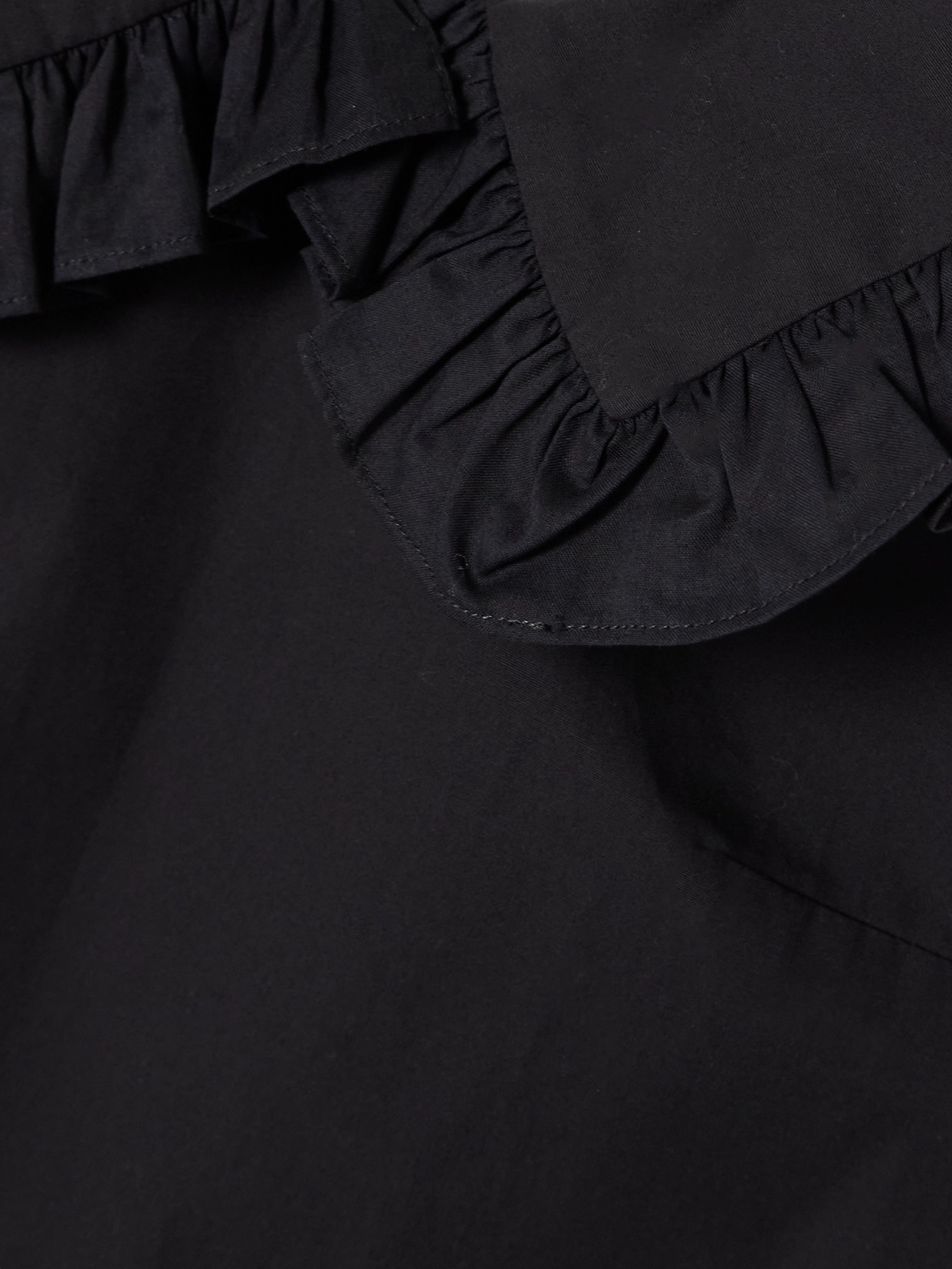 Molly Goddard Laura Ruffled Cotton Midi Dress In Black