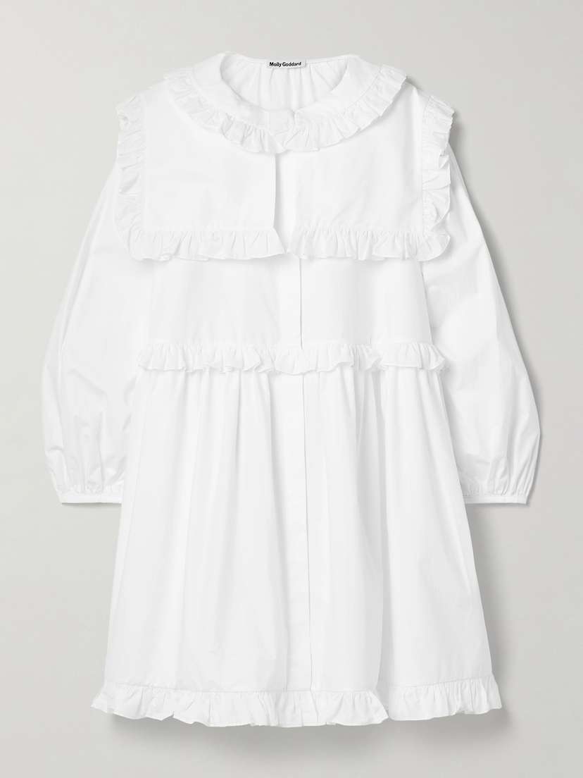 Molly Goddard Lizzie Ruffled Cotton Mini Dress
