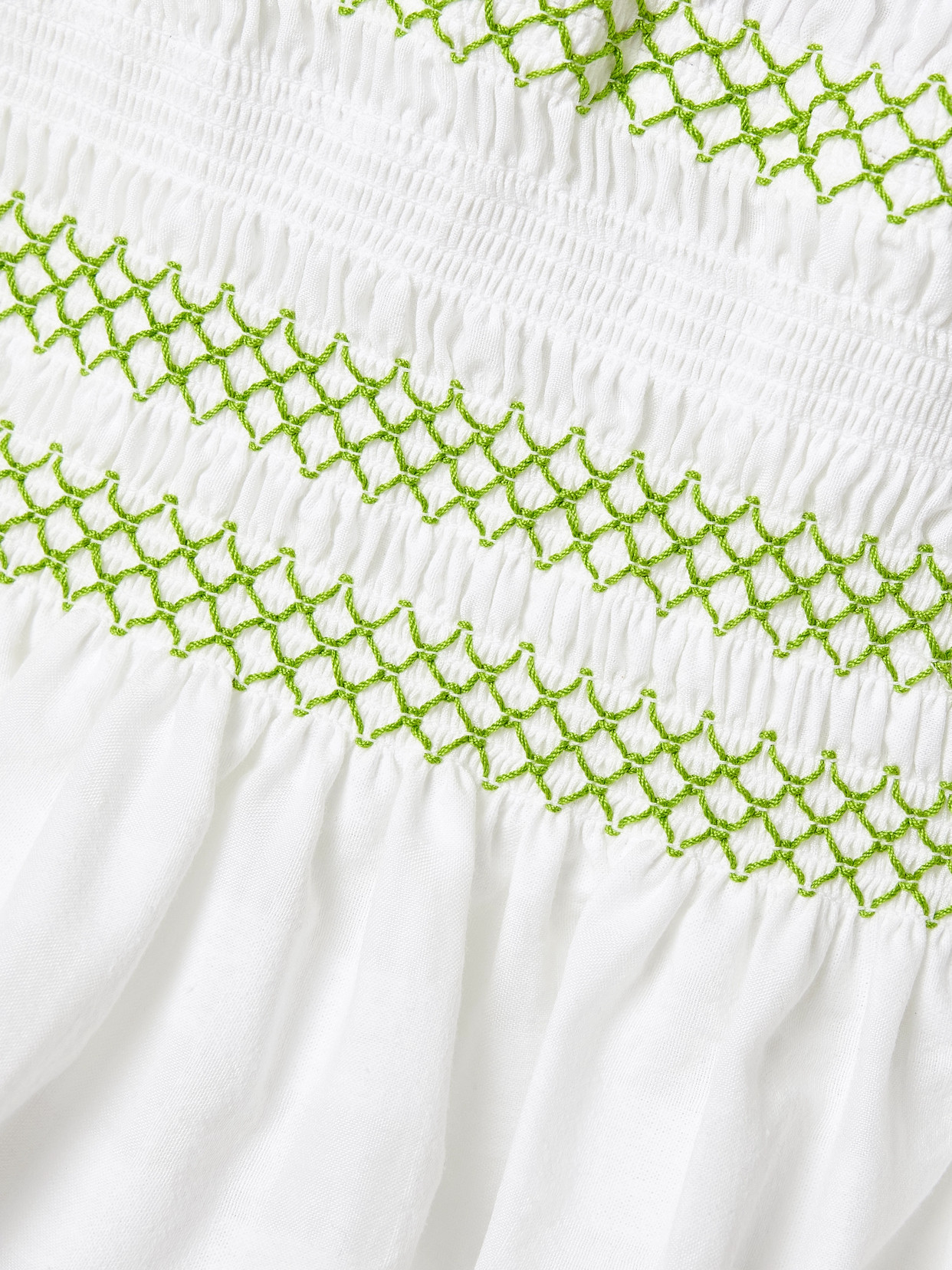 Lynne Strapless Ruffled Smocked Cotton-Blend Voile Peplum Top