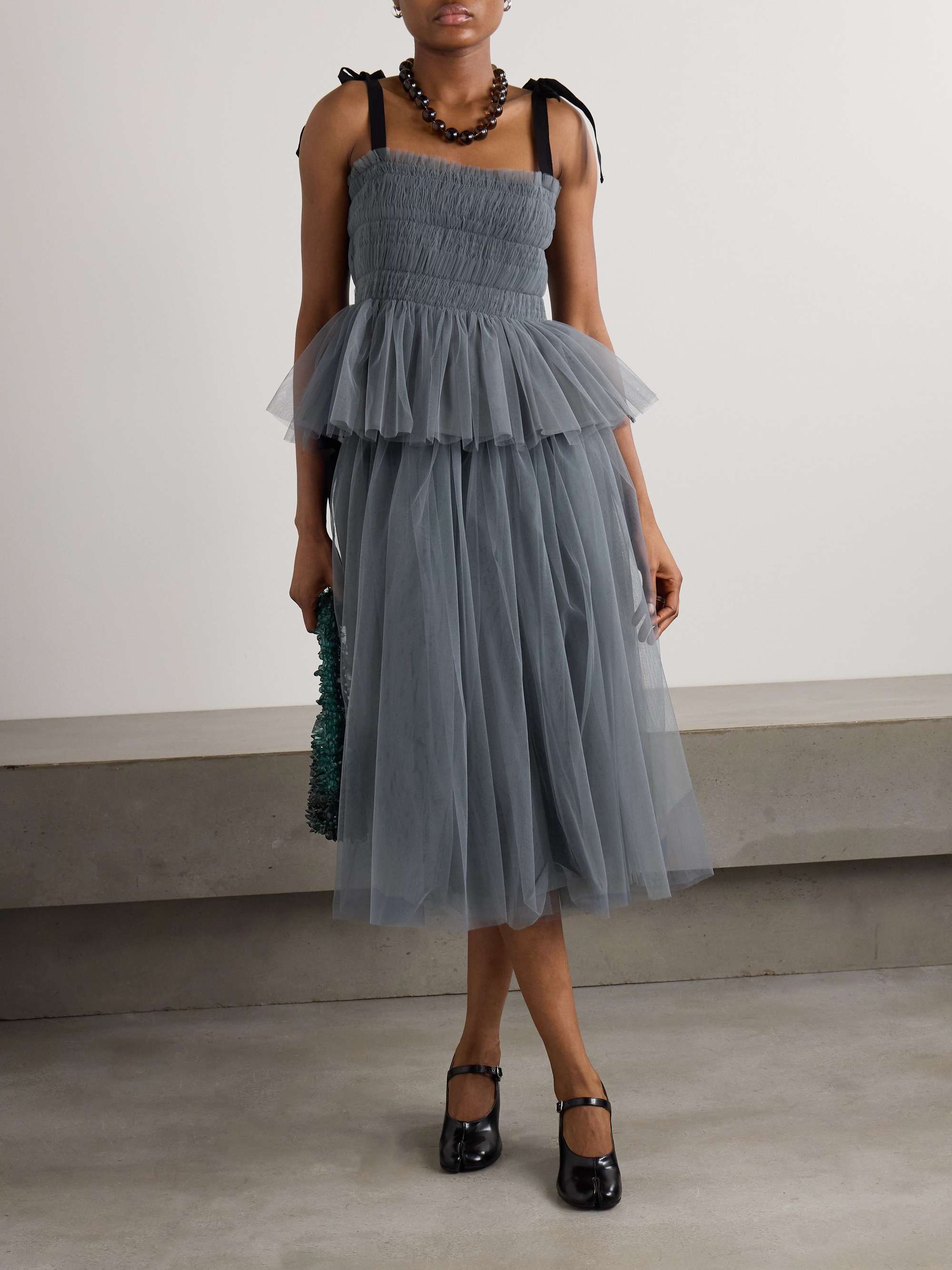 ファッション 通販 MOLLY top tulle grosgrain-trimmed shirred Lydia GODDARD トップス