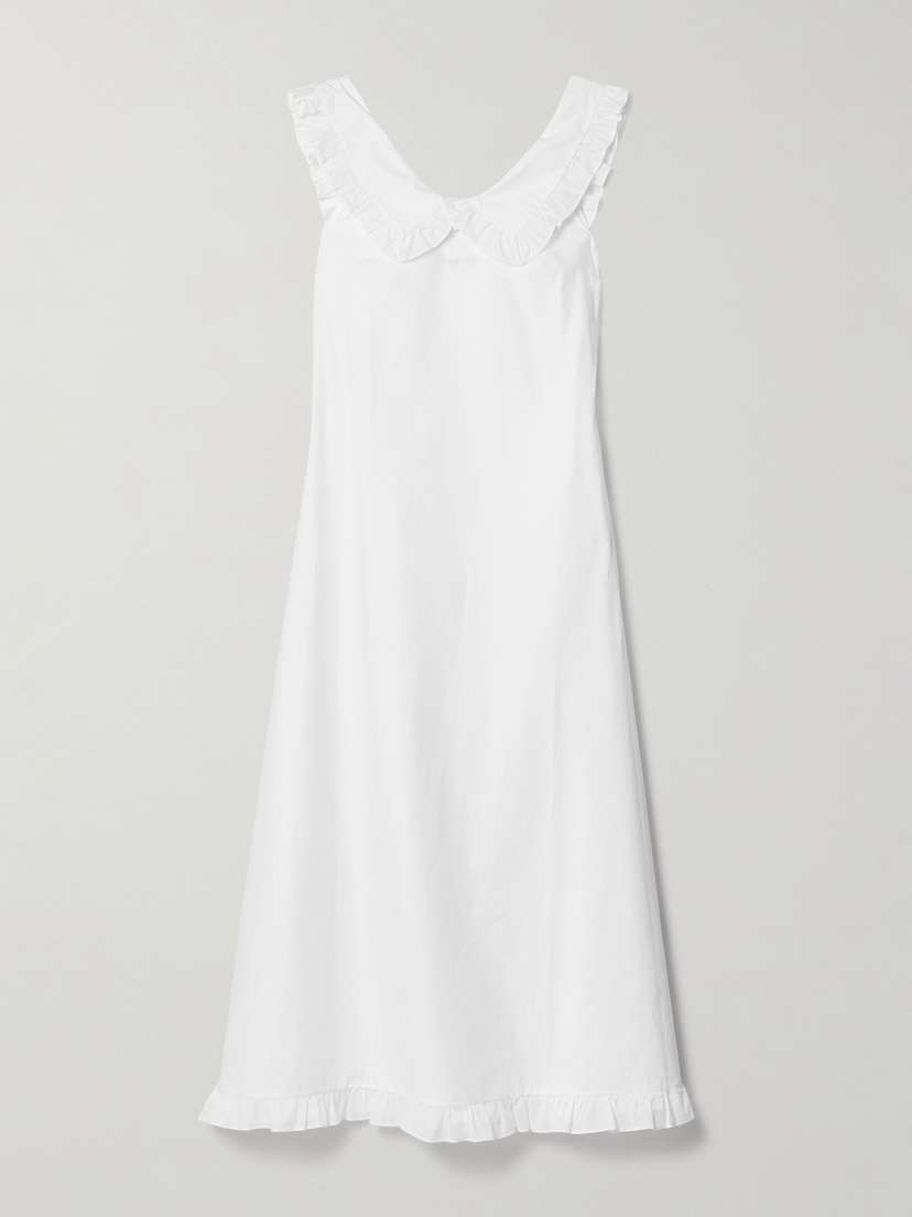 Molly Goddard Laura Ruffled Cotton Midi Dress