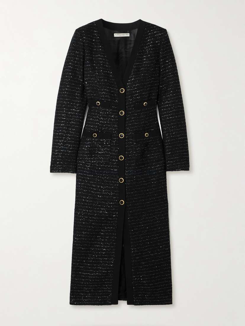 Alessandra Rich Sequined Tweed Midi Dress
