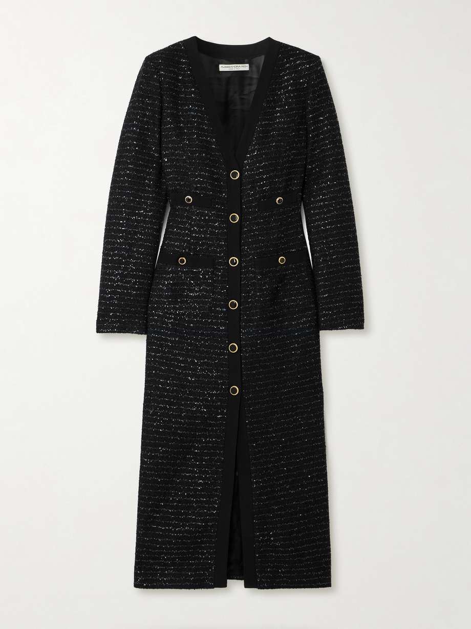 sequined tweed midi dress