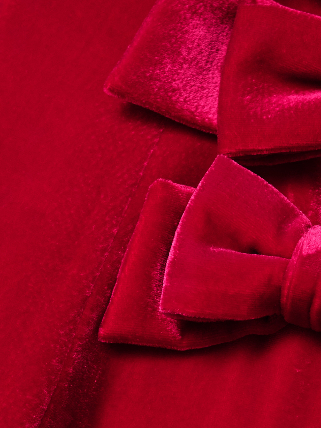 ALESSANDRA RICH BOW-EMBELLISHED VELVET GOWN