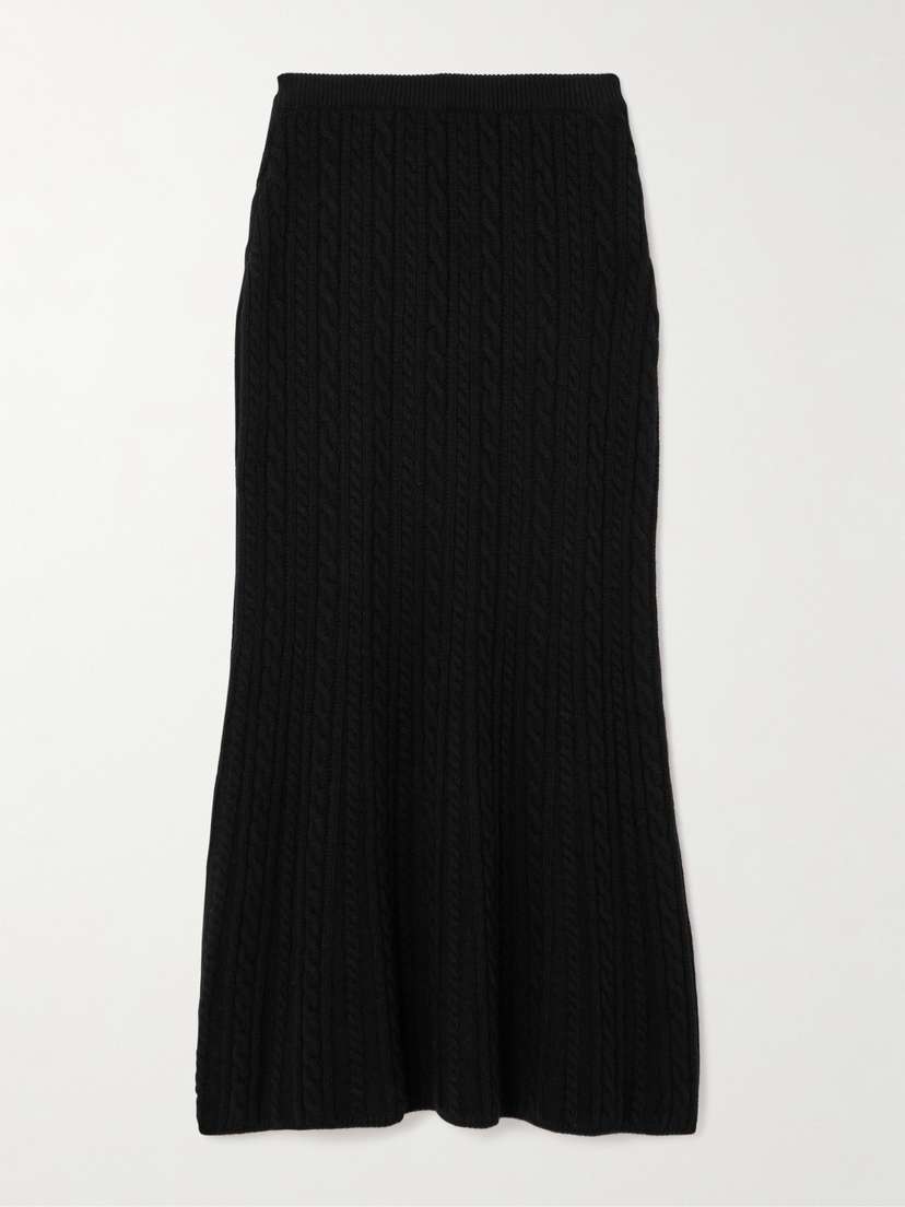 Alessandra Rich Cable-knit Wool Midi Skirt