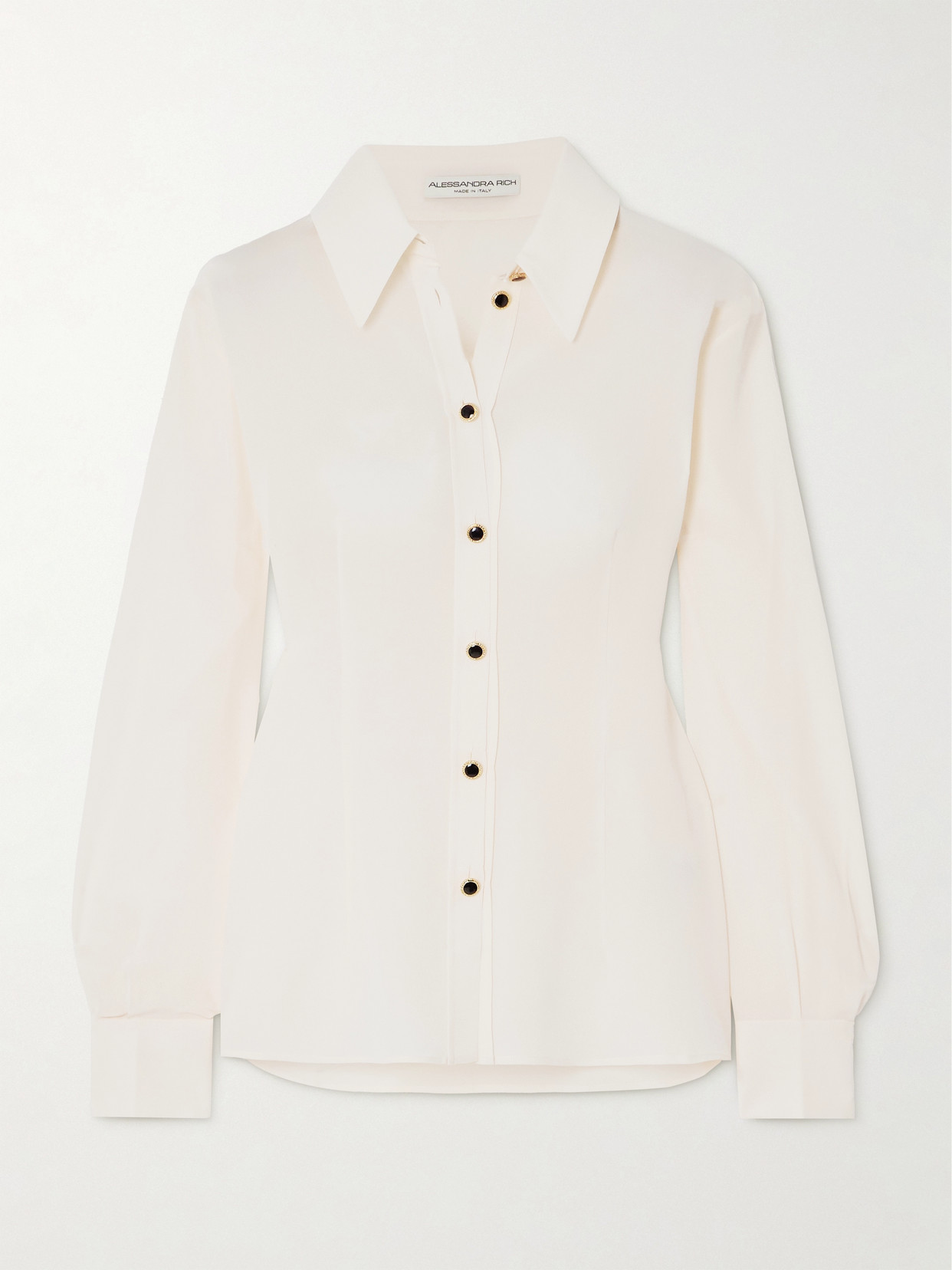 Alessandra Rich Silk-crepe Shirt In Cream