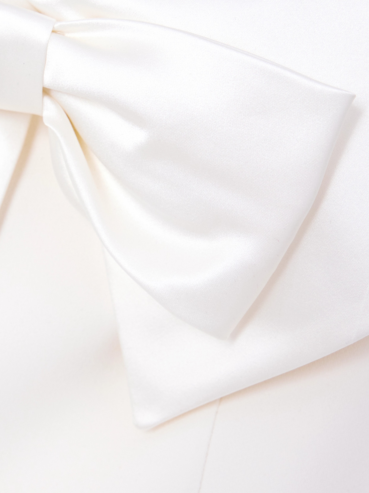 Alessandra Rich Front Buttoned Cady Minidress With Satin Details In White