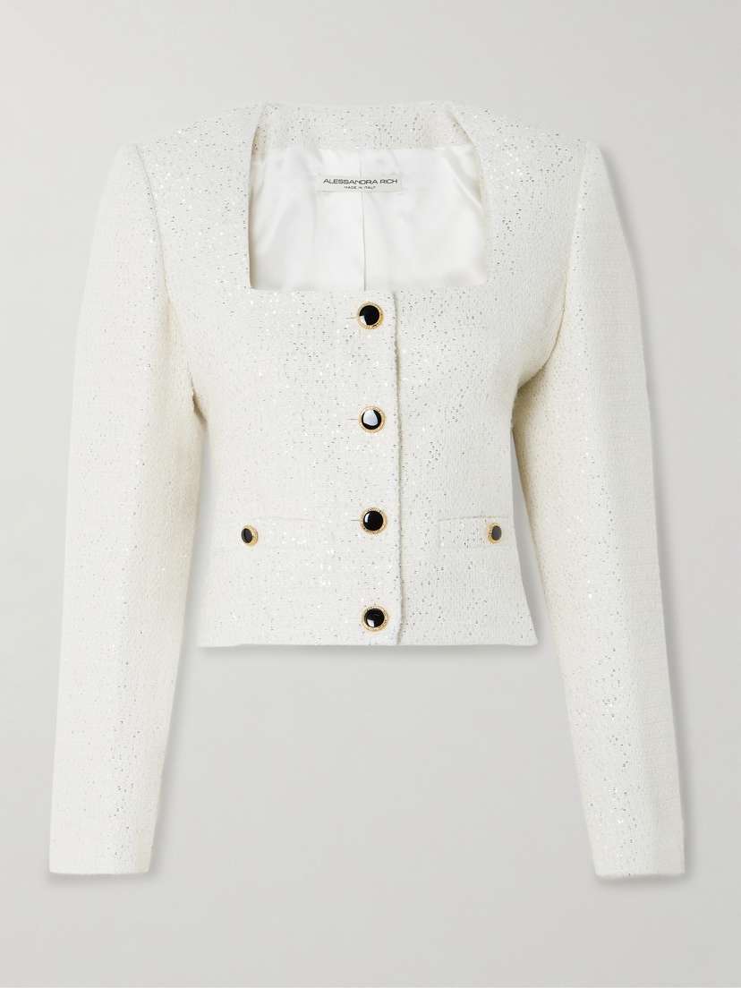 Alessandra Rich Sequined Tweed Jacket