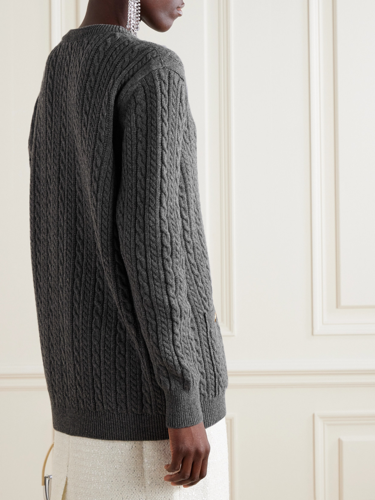 Alessandra Rich Cardigan Oversize In Gray