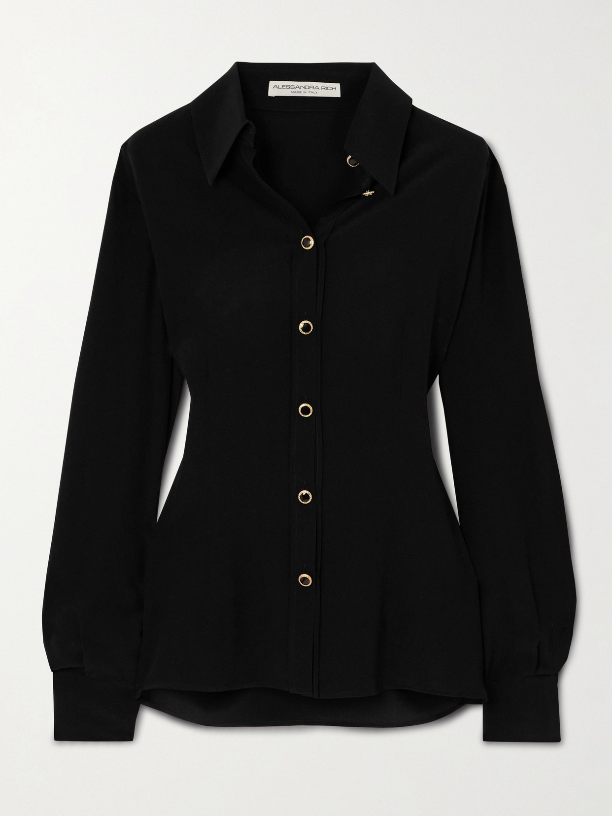 Alessandra Rich - Silk-crepe Shirt - Black