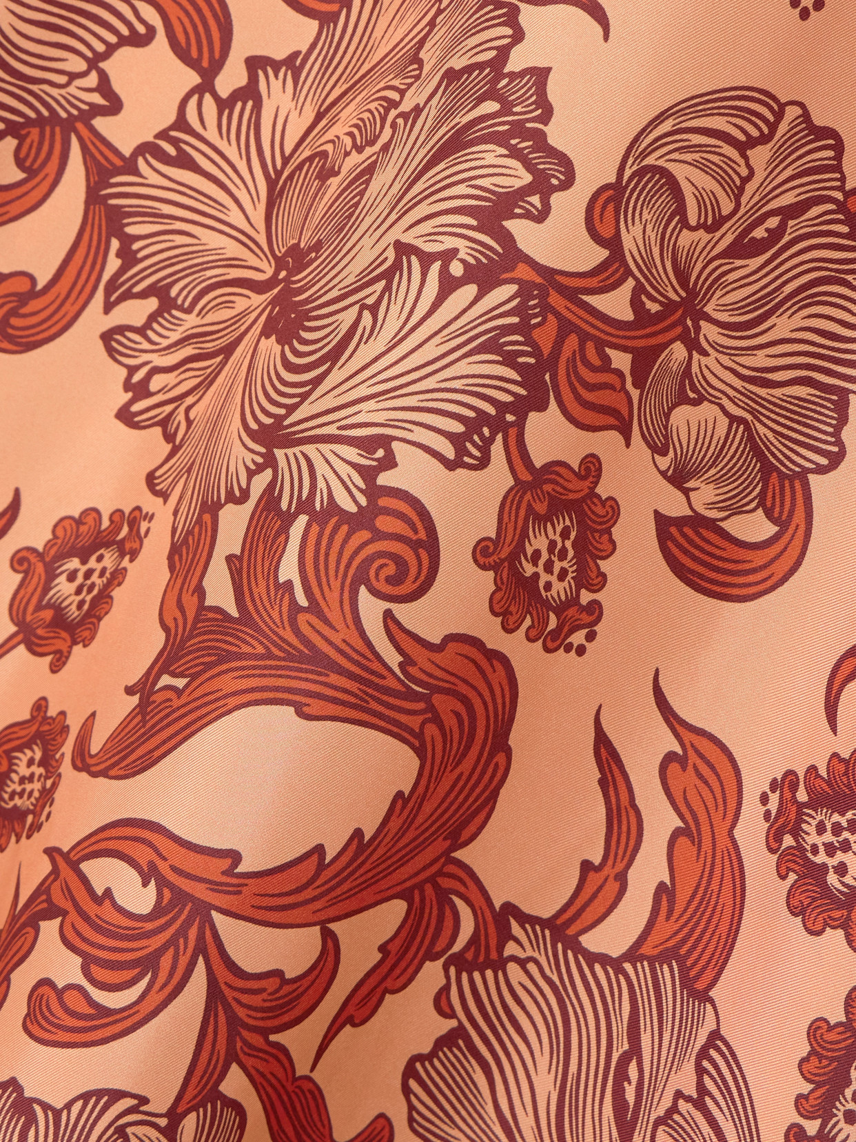 La Doublej Swing Feather-trimmed Printed Silk-twill Maxi Dress In Orange