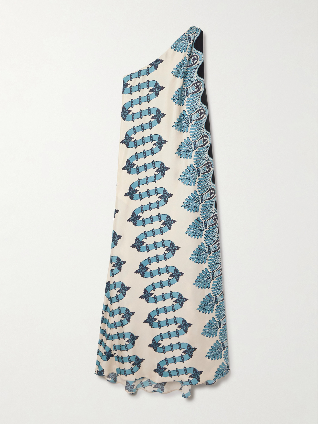 La Doublej Roy Silk Twill Maxi Dress In Blue