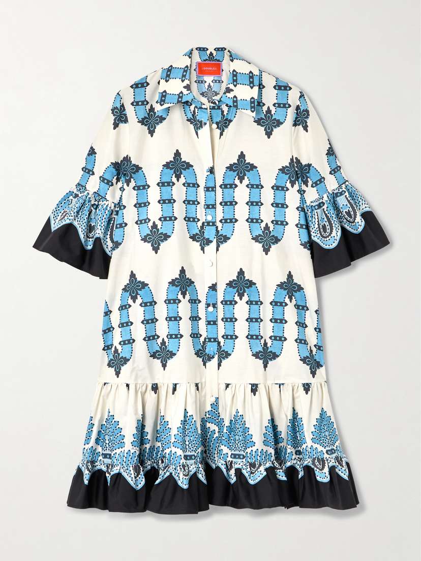 La DoubleJ Choux Printed Cotton-poplin Mini Dress - xx large