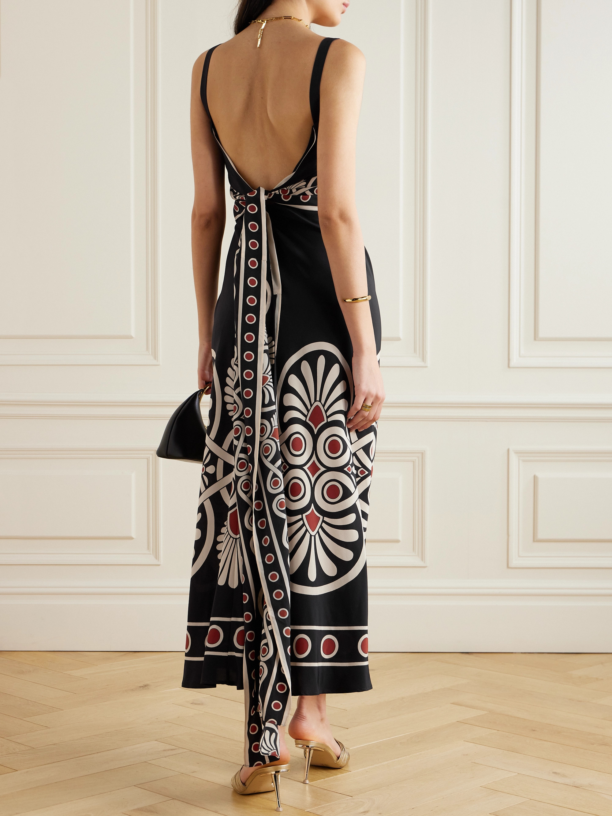 La DoubleJ Slip-Around printed silk-crepe de chine maxi dress thumbnail