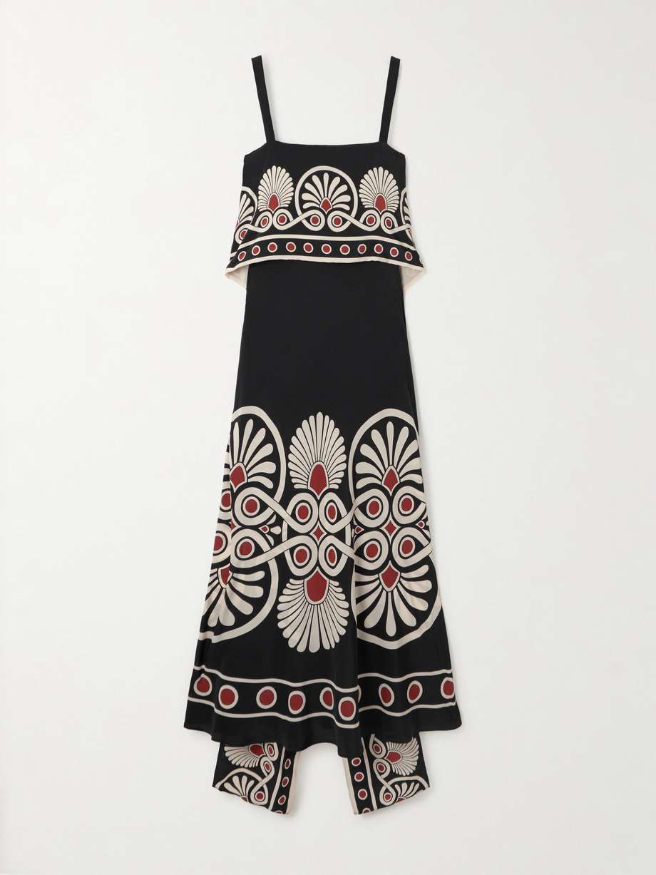 slip-around printed silk-crepe de chine maxi dress