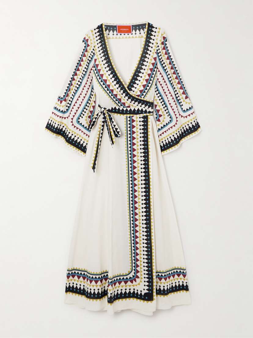 La DoubleJ Printed Cotton Maxi Wrap Dress