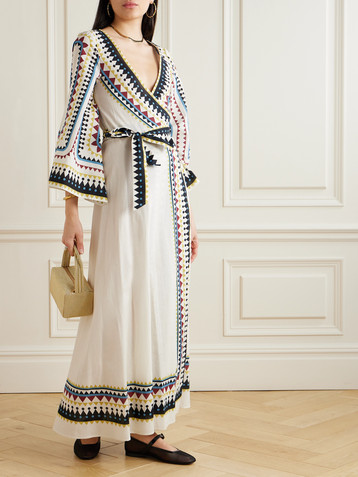 La DoubleJ Printed cotton maxi wrap dress