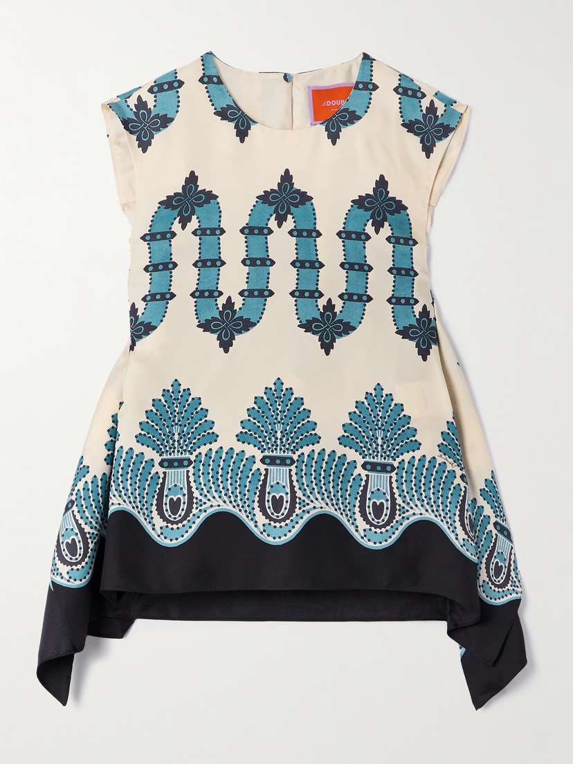 La DoubleJ San Carlo Printed Silk-twill Blouse