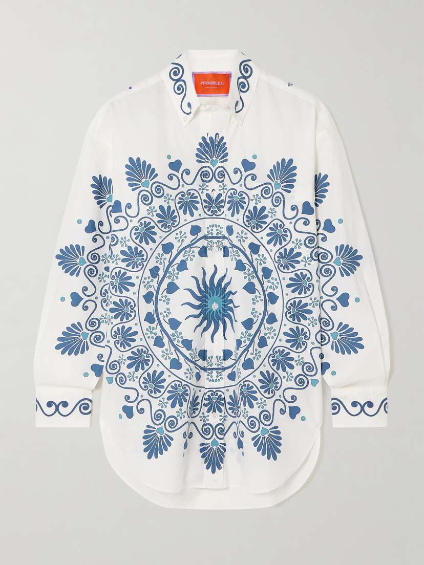 La DoubleJ Better Than Your Boyfriend's Printed Cotton-poplin Shirt