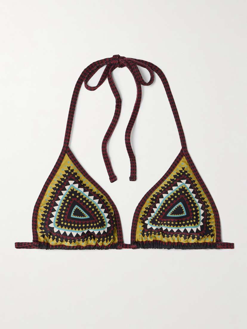 La DoubleJ Printed Triangle Bikini Top