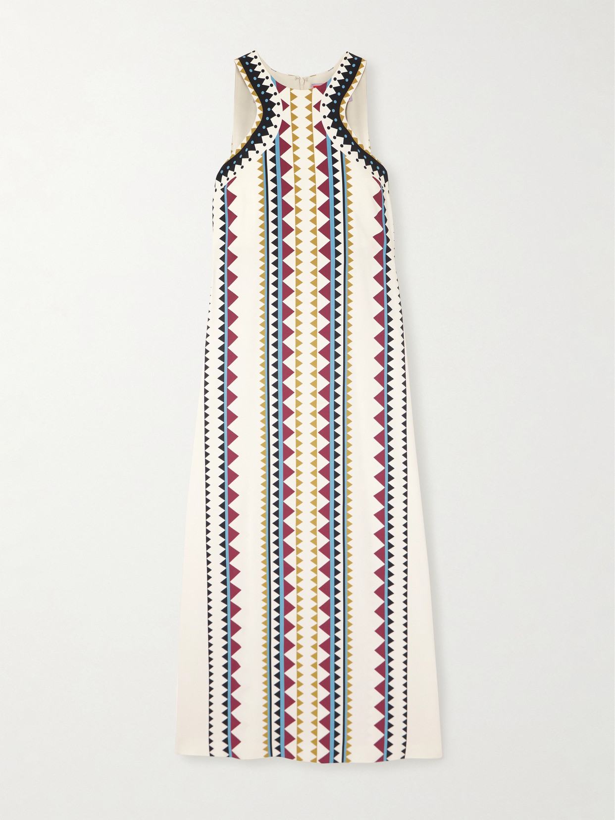 La Doublej La Double J Racer Printed Maxi Dress In Off-white