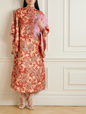 La DoubleJ Magnifico printed silk-twill maxi dress
